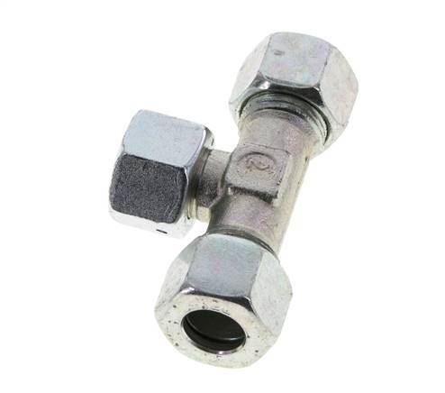 12L Zink plated Steel T-Shape Tee Cutting Fitting with Swivel 315 bar NBR Adjustable ISO 8434-1