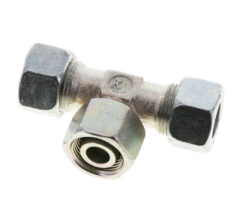 15L Zink plated Steel T-Shape Tee Cutting Fitting with Swivel 315 bar NBR Adjustable ISO 8434-1