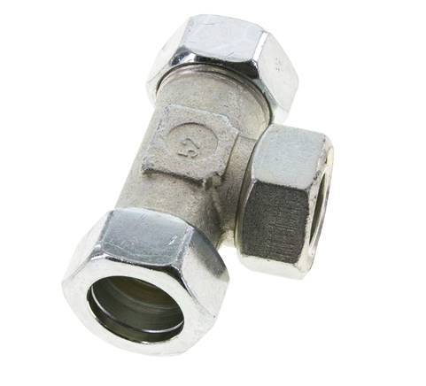 28L Zink plated Steel T-Shape Tee Cutting Fitting with Swivel 160 bar NBR Adjustable ISO 8434-1