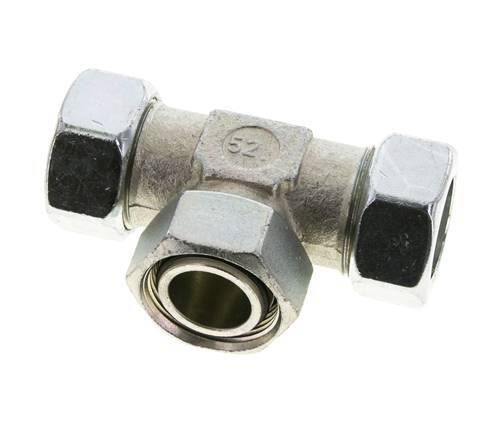 28L Zink plated Steel T-Shape Tee Cutting Fitting with Swivel 160 bar NBR Adjustable ISO 8434-1