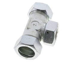 35L Zink plated Steel T-Shape Tee Cutting Fitting with Swivel 160 bar NBR Adjustable ISO 8434-1