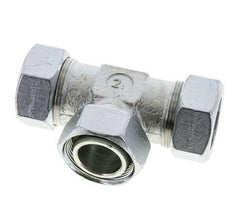 35L Zink plated Steel T-Shape Tee Cutting Fitting with Swivel 160 bar NBR Adjustable ISO 8434-1