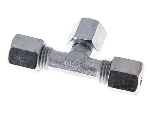 6S Zink plated Steel T-Shape Tee Cutting Fitting with Swivel 630 bar NBR Adjustable ISO 8434-1