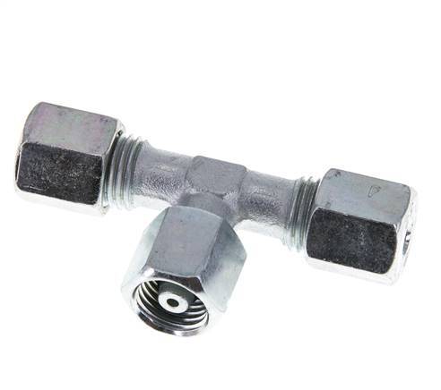6S Zink plated Steel T-Shape Tee Cutting Fitting with Swivel 630 bar NBR Adjustable ISO 8434-1