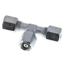 6S Zink plated Steel T-Shape Tee Cutting Fitting with Swivel 630 bar NBR Adjustable ISO 8434-1