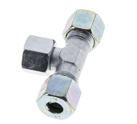10S Zink plated Steel T-Shape Tee Cutting Fitting with Swivel 630 bar NBR Adjustable ISO 8434-1