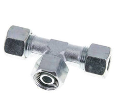 12S Zink plated Steel T-Shape Tee Cutting Fitting with Swivel 630 bar NBR Adjustable ISO 8434-1