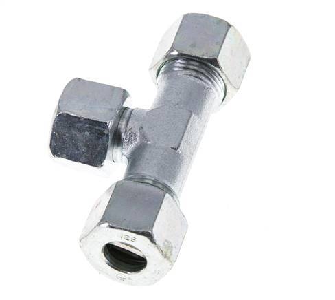 12S Zink plated Steel T-Shape Tee Cutting Fitting with Swivel 630 bar NBR Adjustable ISO 8434-1