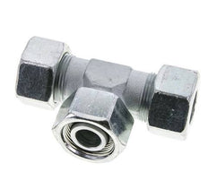 25S Zink plated Steel T-Shape Tee Cutting Fitting with Swivel 400 bar NBR Adjustable ISO 8434-1