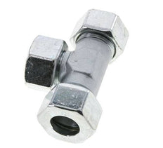 25S Zink plated Steel T-Shape Tee Cutting Fitting with Swivel 400 bar NBR Adjustable ISO 8434-1