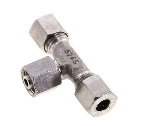 8L Stainless Steel T-Shape Tee Cutting Fitting with Swivel 315 bar FKM Adjustable ISO 8434-1