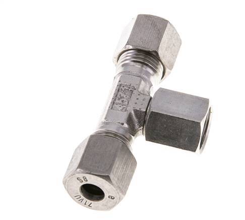8S Stainless Steel T-Shape Tee Cutting Fitting with Swivel 630 bar FKM Adjustable ISO 8434-1