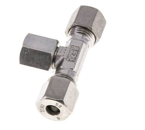 8S Stainless Steel T-Shape Tee Cutting Fitting with Swivel 630 bar FKM Adjustable ISO 8434-1