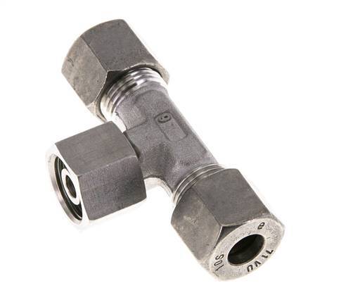 10S Stainless Steel T-Shape Tee Cutting Fitting with Swivel 630 bar FKM Adjustable ISO 8434-1