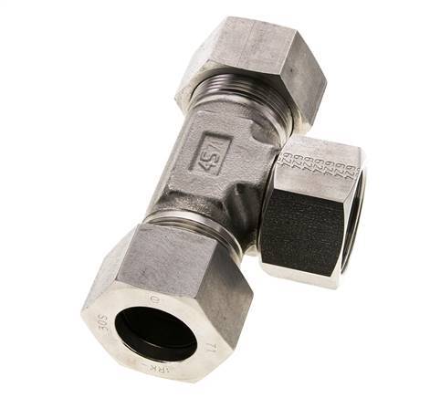 30S Stainless Steel T-Shape Tee Cutting Fitting with Swivel 400 bar FKM Adjustable ISO 8434-1