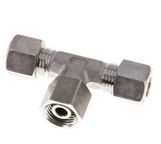 10L Stainless Steel T-Shape Tee Compression Fitting with Swivel 315 bar FKM Adjustable ISO 8434-1