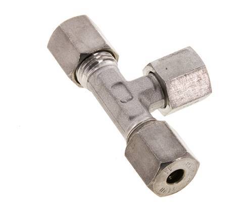 6S Stainless Steel T-Shape Tee Compression Fitting with Swivel 500 bar FKM Adjustable ISO 8434-1