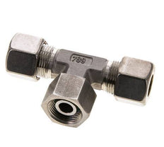 14S Stainless Steel T-Shape Tee Compression Fitting with Swivel 400 bar FKM Adjustable ISO 8434-1