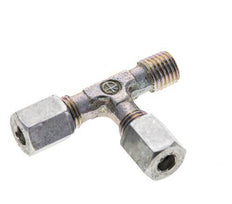 4LL & M8x1 (con) Zink Plated Steel Right Angle Tee Cutting Fitting with Male Threads 100 bar ISO 8434-1