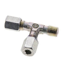 4LL & M8x1 (con) Zink Plated Steel Right Angle Tee Cutting Fitting with Male Threads 100 bar ISO 8434-1