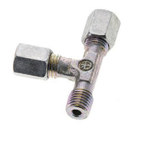 4LL & M8x1 (con) Zink Plated Steel Right Angle Tee Cutting Fitting with Male Threads 100 bar ISO 8434-1