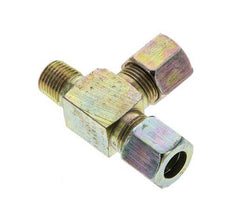 8LL & M10x1 (con) Zink Plated Steel Right Angle Tee Cutting Fitting with Male Threads 100 bar ISO 8434-1