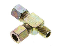 8LL & M10x1 (con) Zink Plated Steel Right Angle Tee Cutting Fitting with Male Threads 100 bar ISO 8434-1