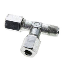 6L & M10x1 (con) Zink Plated Steel Right Angle Tee Cutting Fitting with Male Threads 315 bar ISO 8434-1