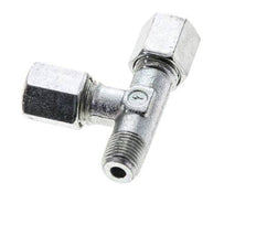 6L & M10x1 (con) Zink Plated Steel Right Angle Tee Cutting Fitting with Male Threads 315 bar ISO 8434-1