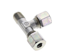 8S & M14x1.5 (con) Zink Plated Steel Right Angle Tee Cutting Fitting with Male Threads 630 bar ISO 8434-1