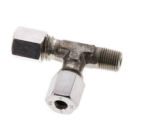 6L & M10x1 (con) Stainless Steel Right Angle Tee Cutting Fitting with Male Threads 315 bar ISO 8434-1