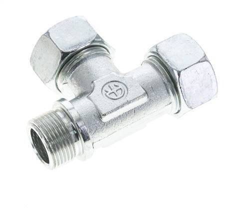 22L & G3/4'' Zink Plated Steel Right Angle Tee Cutting Fitting with Male Threads 160 bar ISO 8434-1