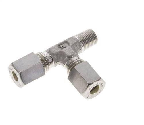 6L & R1/8'' Stainless Steel Right Angle Tee Compression Fitting with Male Threads 315 bar ISO 8434-1