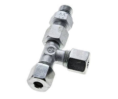 8S & M14x1.5 Zink Plated Steel Right Angle Tee Cutting Fitting with Male Threads 630 bar Adjustable ISO 8434-1