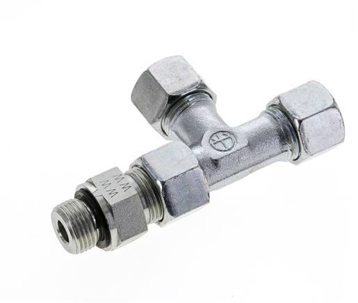 12S & M18x1.5 Zink Plated Steel Right Angle Tee Cutting Fitting with Male Threads 630 bar Adjustable ISO 8434-1