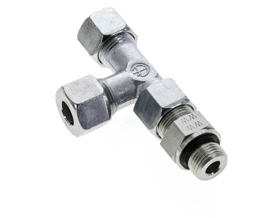 12S & M18x1.5 Zink Plated Steel Right Angle Tee Cutting Fitting with Male Threads 630 bar Adjustable ISO 8434-1