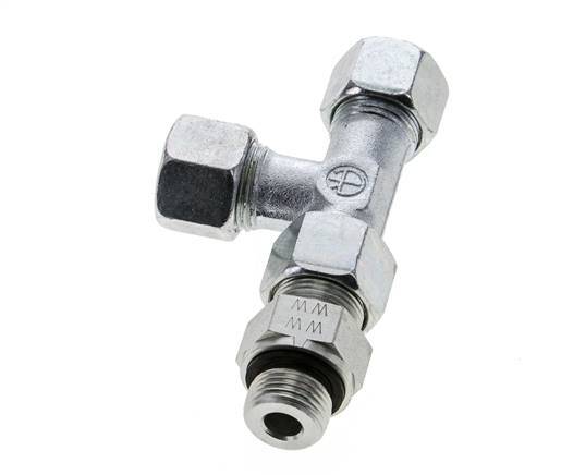 12S & M18x1.5 Zink Plated Steel Right Angle Tee Cutting Fitting with Male Threads 630 bar Adjustable ISO 8434-1