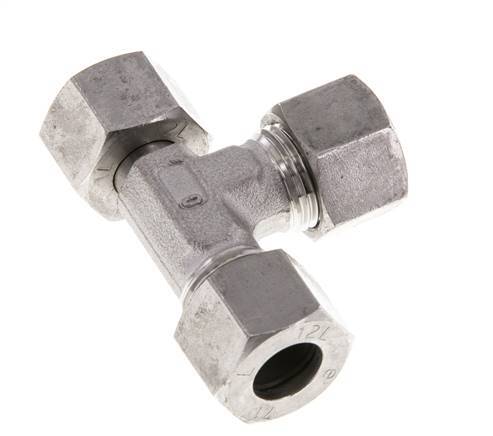 12L Stainless Steel Right Angle Tee Cutting Fitting with Swivel 315 bar Adjustable ISO 8434-1