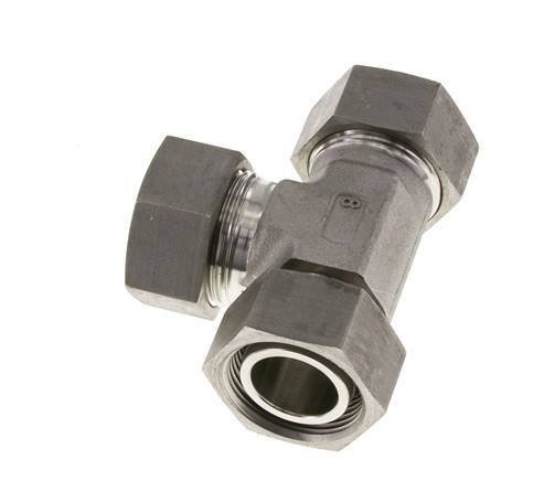 28L Stainless Steel Right Angle Tee Cutting Fitting with Swivel 160 bar Adjustable ISO 8434-1