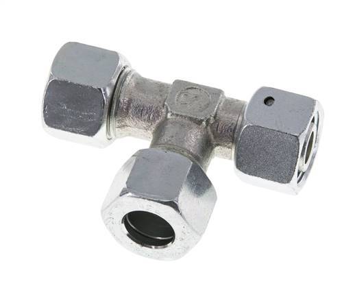 12L Zink Plated Steel Right Angle Tee Cutting Fitting with Swivel 315 bar NBR Adjustable ISO 8434-1