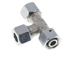 12L Zink Plated Steel Right Angle Tee Cutting Fitting with Swivel 315 bar NBR Adjustable ISO 8434-1