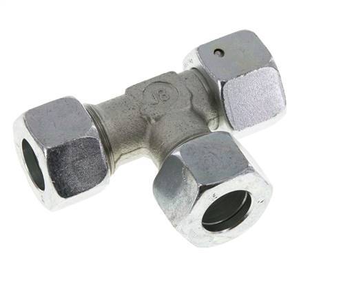 15L Zink Plated Steel Right Angle Tee Cutting Fitting with Swivel 315 bar NBR Adjustable ISO 8434-1