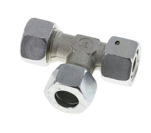 15L Zink Plated Steel Right Angle Tee Cutting Fitting with Swivel 315 bar NBR Adjustable ISO 8434-1