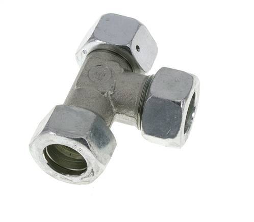 22L Zink Plated Steel Right Angle Tee Cutting Fitting with Swivel 160 bar NBR Adjustable ISO 8434-1