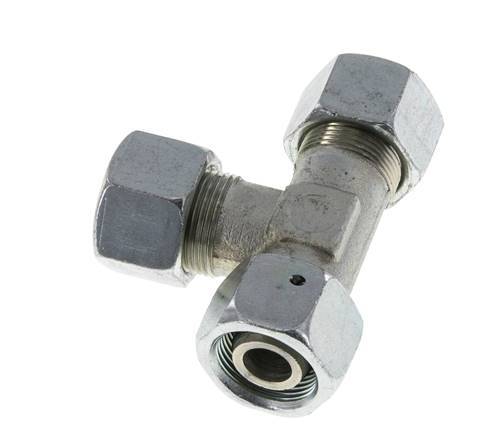 16S Zink Plated Steel Right Angle Tee Cutting Fitting with Swivel 400 bar NBR Adjustable ISO 8434-1