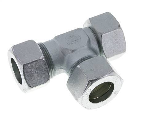 30S Zink Plated Steel Right Angle Tee Cutting Fitting with Swivel 400 bar NBR Adjustable ISO 8434-1