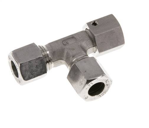 10L Stainless Steel Right Angle Tee Cutting Fitting with Swivel 315 bar FKM Adjustable ISO 8434-1