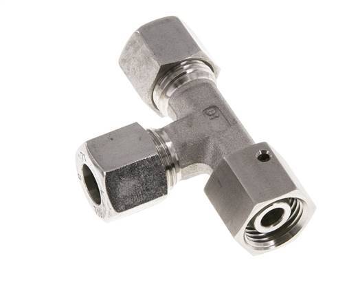 10L Stainless Steel Right Angle Tee Cutting Fitting with Swivel 315 bar FKM Adjustable ISO 8434-1