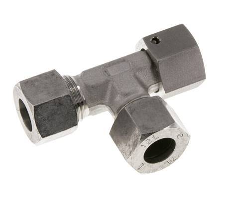 12L Stainless Steel Right Angle Tee Cutting Fitting with Swivel 315 bar FKM Adjustable ISO 8434-1