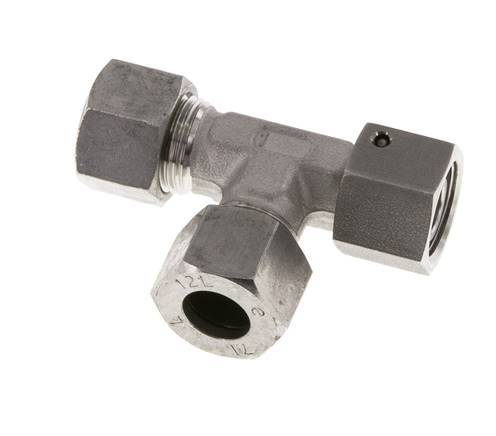 12L Stainless Steel Right Angle Tee Cutting Fitting with Swivel 315 bar FKM Adjustable ISO 8434-1